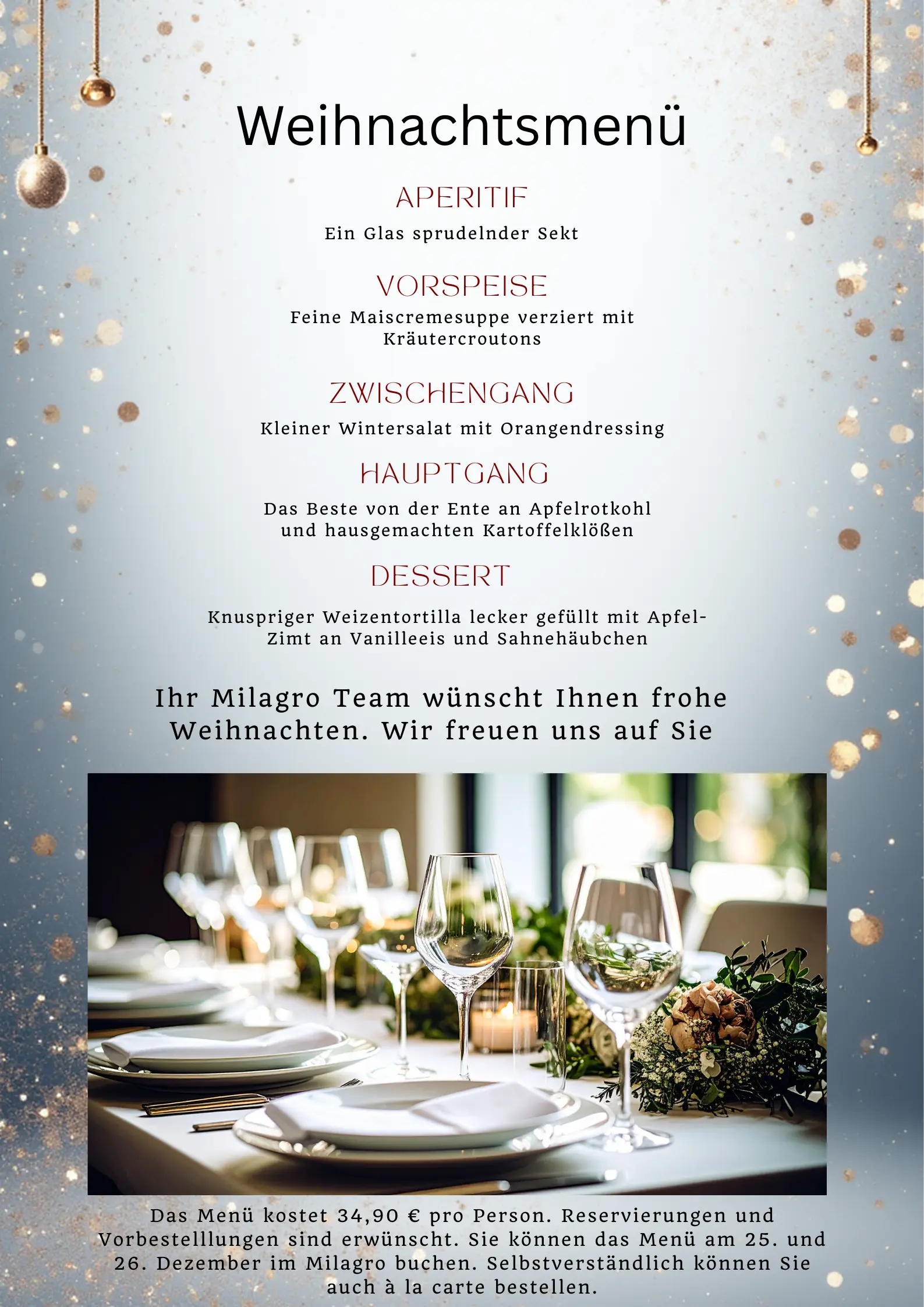 Christmas Menu