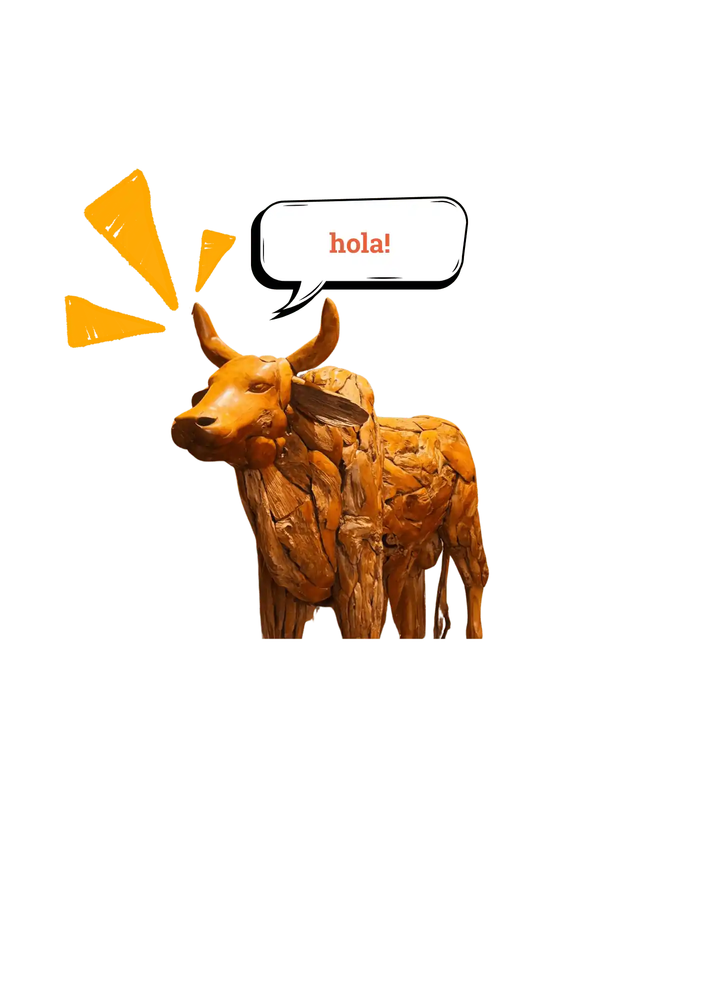 wooden bull sculpture image